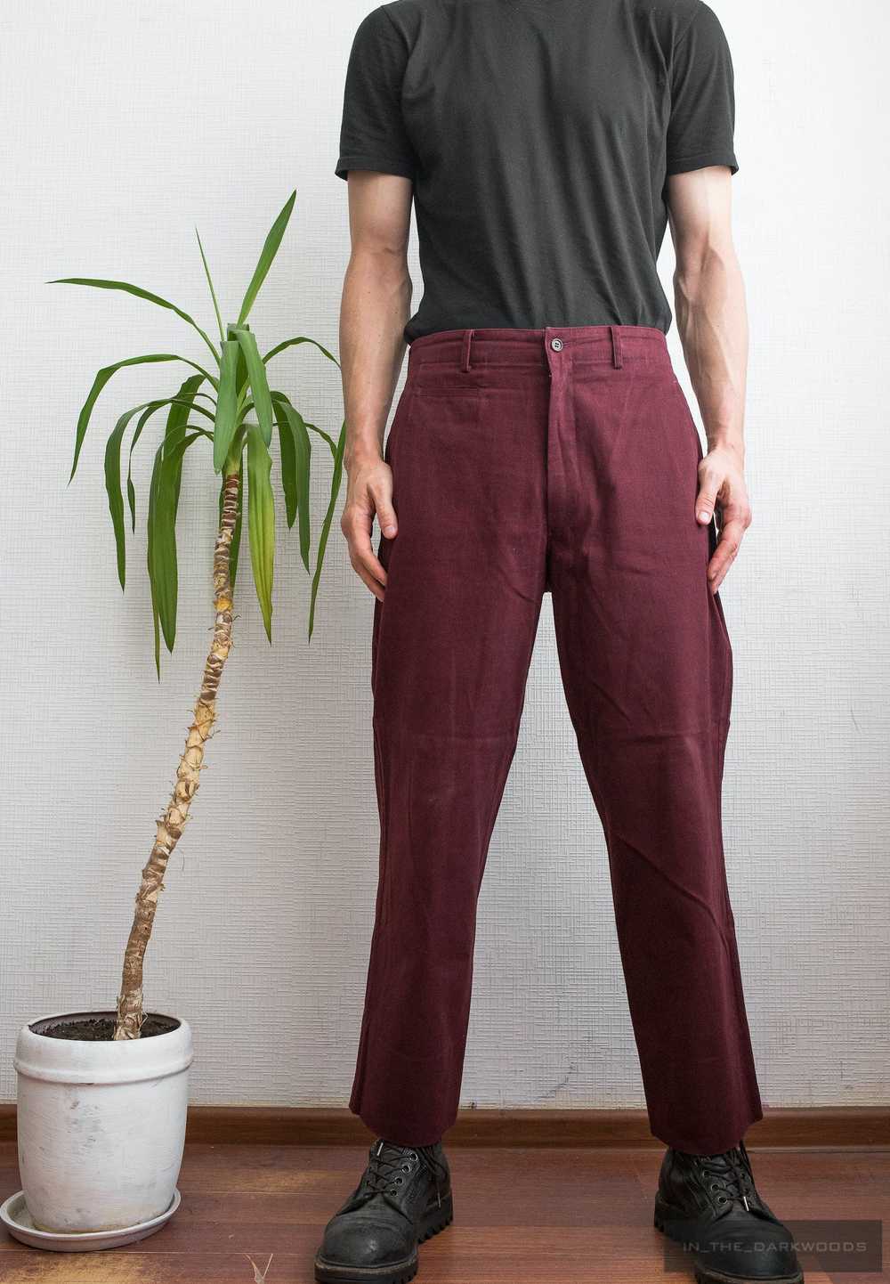 Issey Miyake Purple Issey Miyake cotton pants - image 1