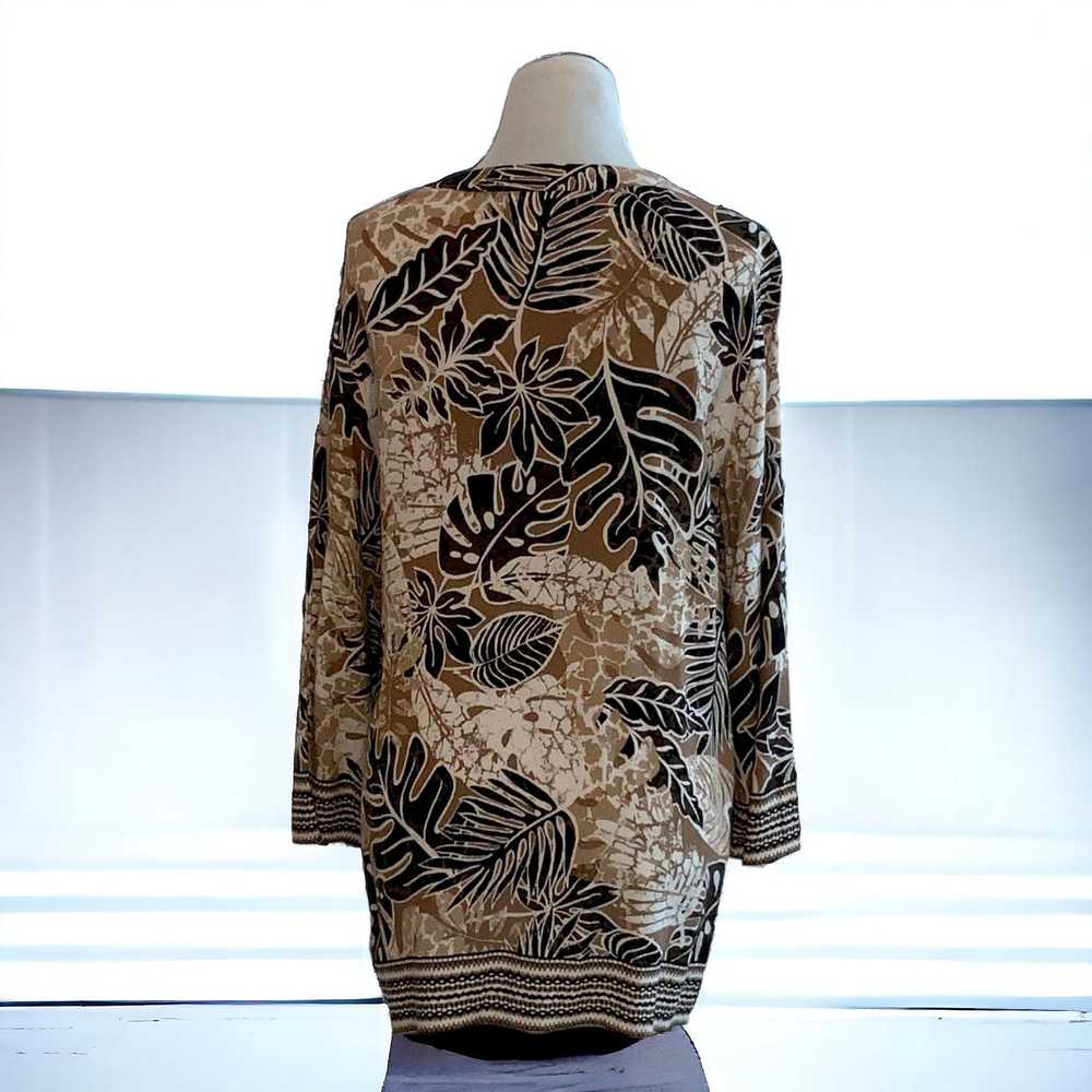 Designer Ruby Rd vneck pullover tan tropical tan … - image 5