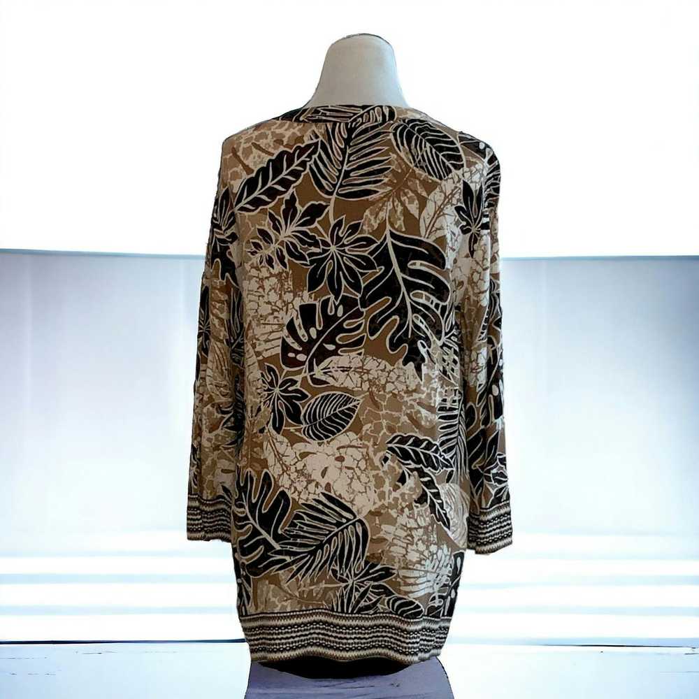 Designer Ruby Rd vneck pullover tan tropical tan … - image 7