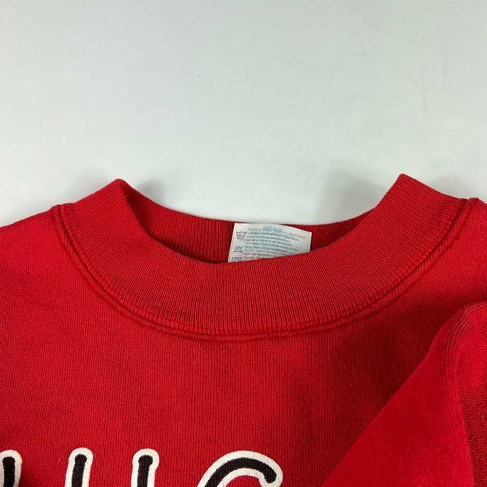 VTG 90s NBA Chicago Bulls Sweatshirt Medium Red F… - image 10