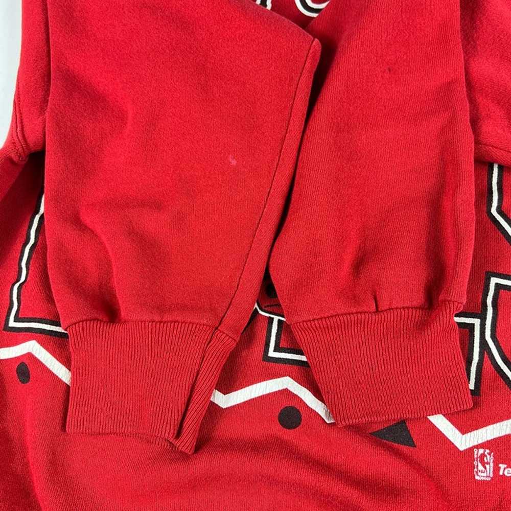 VTG 90s NBA Chicago Bulls Sweatshirt Medium Red F… - image 9