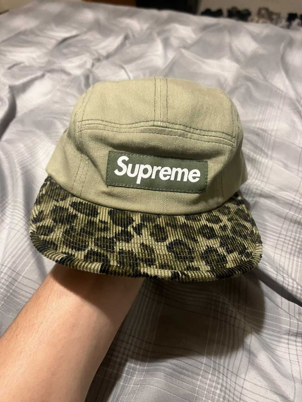 Supreme Supreme Olive Leopard Print Camp Cap - image 1