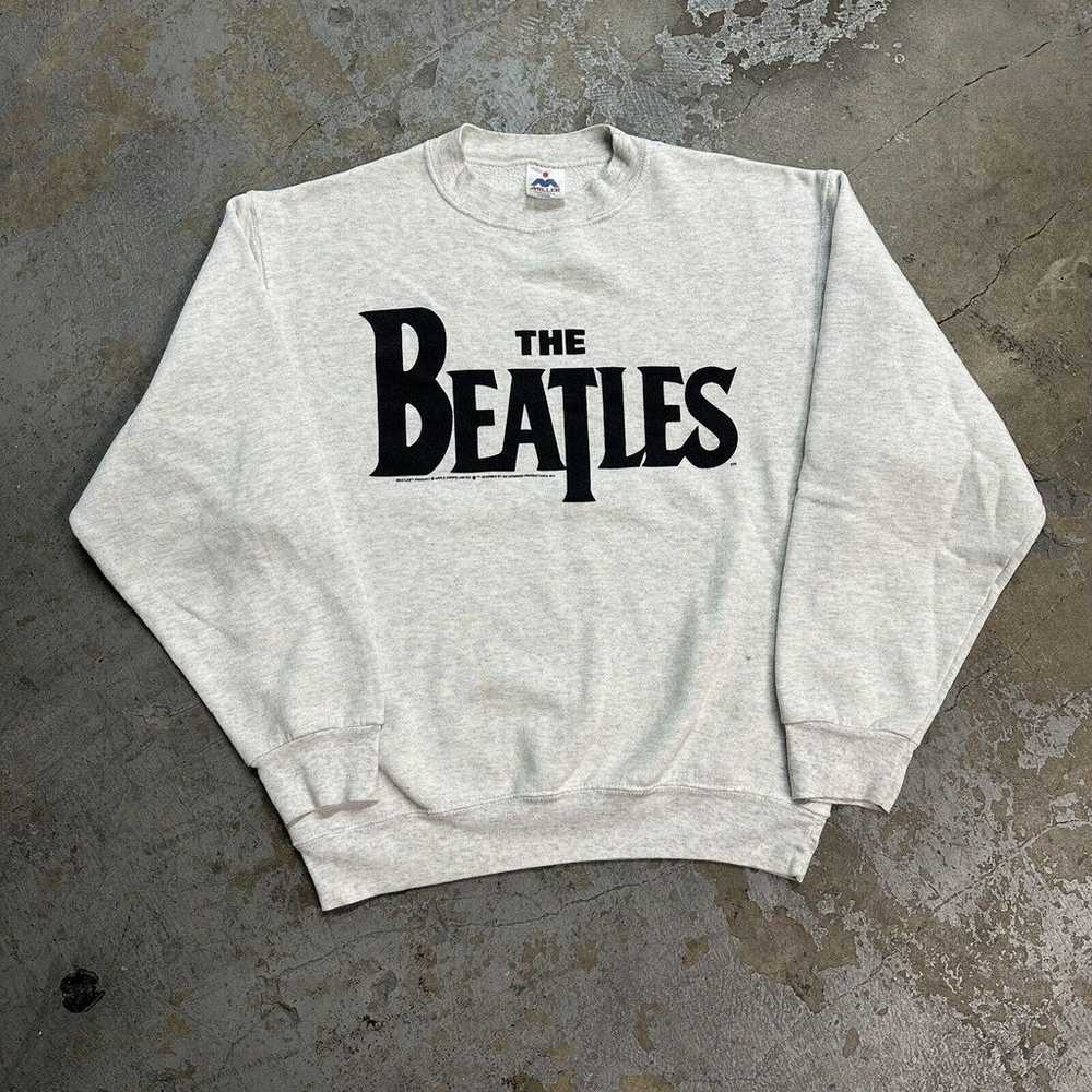 Vintage The Beatles Band Gray Sweatshirt Large Ma… - image 2