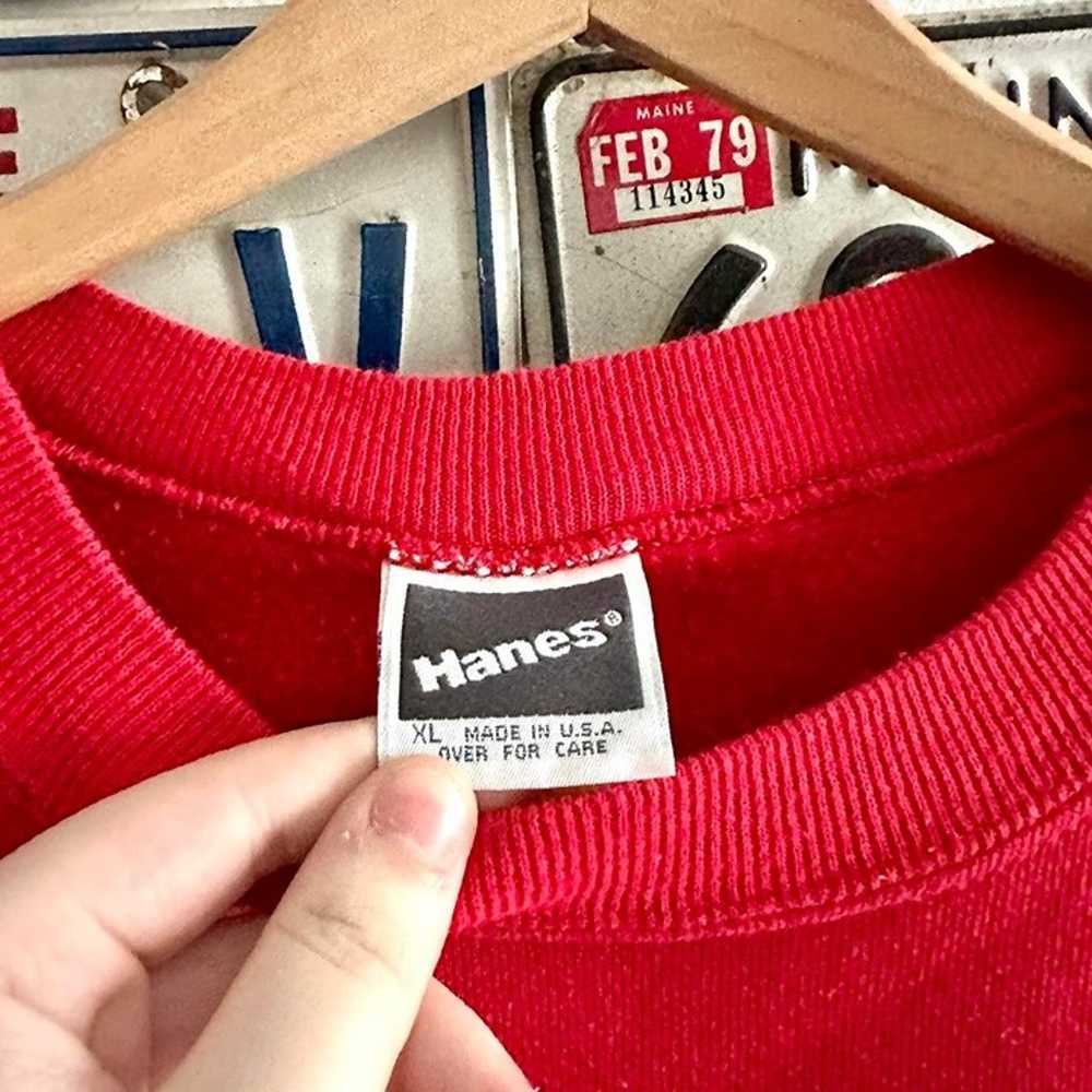 Vintage Hanes blank red crewneck sweatshirt - image 3
