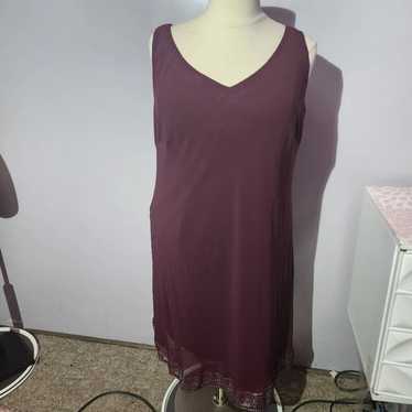 SLNY maroon sleeveless midi dress plus size 24w - image 1