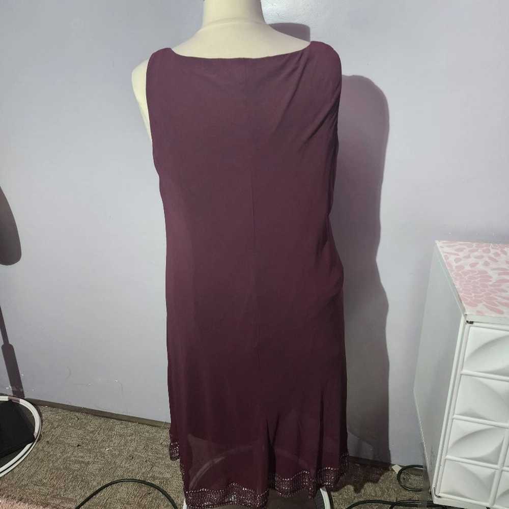 SLNY maroon sleeveless midi dress plus size 24w - image 4