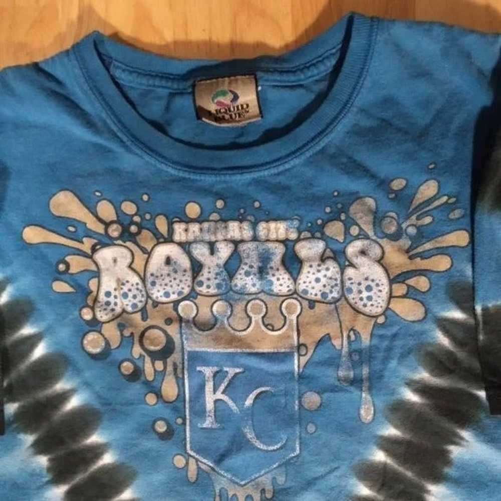 Vintage Liquid Blue Kansas City Royals Tie Dye T-… - image 1