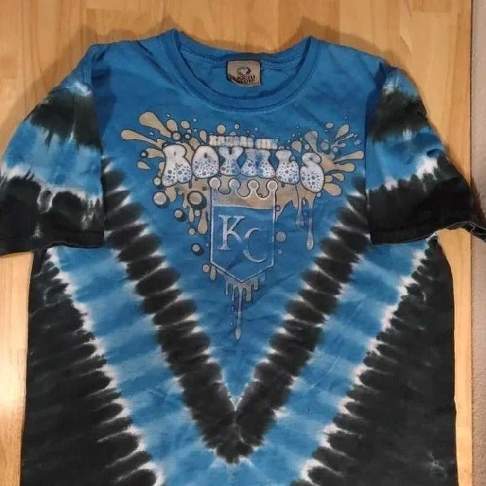 Vintage Liquid Blue Kansas City Royals Tie Dye T-… - image 2