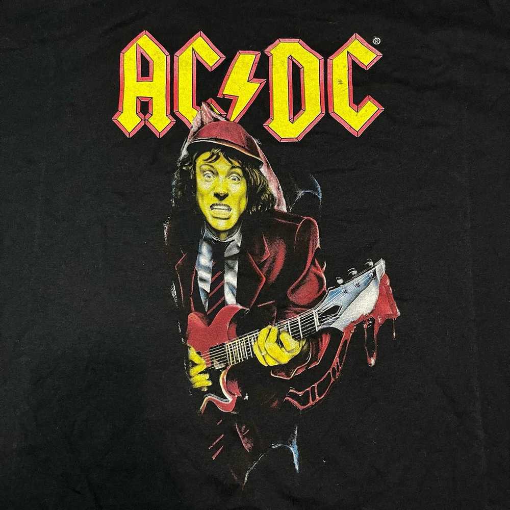 AC/DC Rock Band Angus Young Guitar Drip Men’s Sz … - image 2