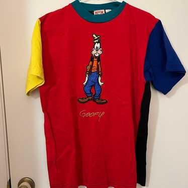 Disney vintage embroidered colorblock goofy shirt