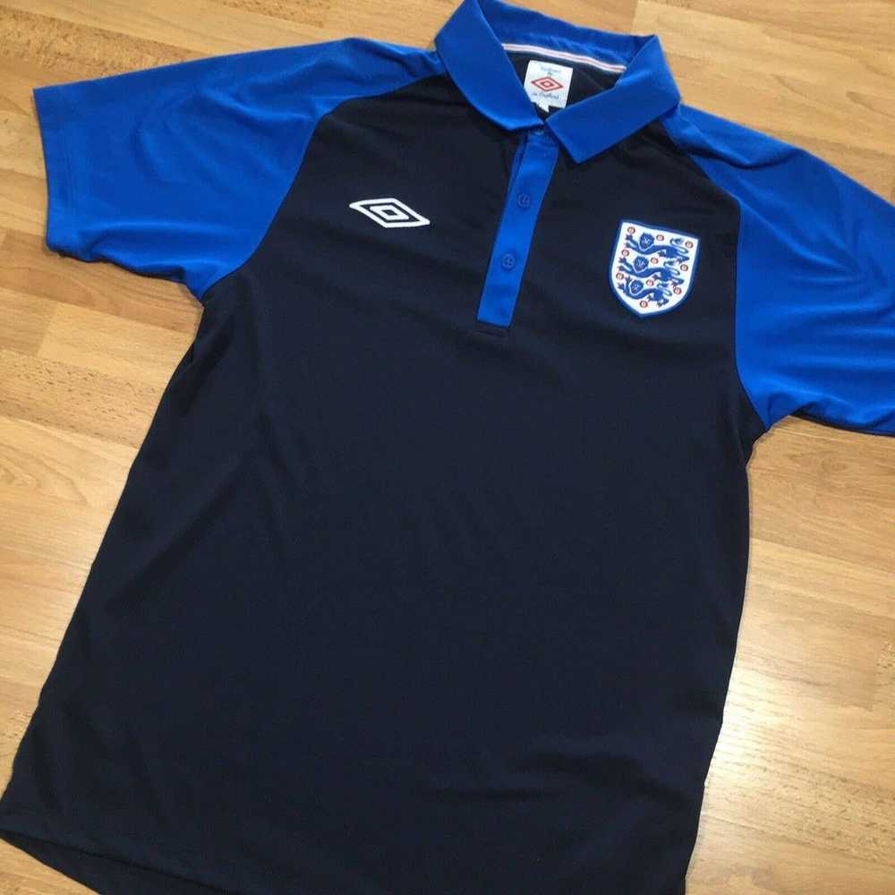 Umbro Blue England Soccer Football Tailored Jerse… - image 1