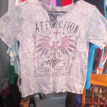Affliction Acid Wash Truth and Glory Live Fast Tee