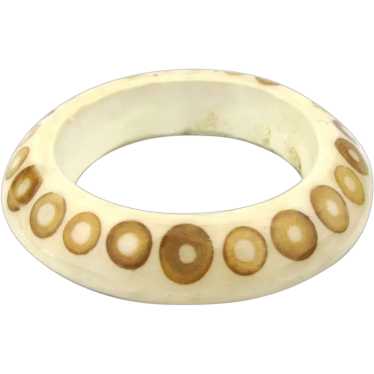 Kenneth J. Lane KJL Wood in Lucite Bangle Bracelet - image 1