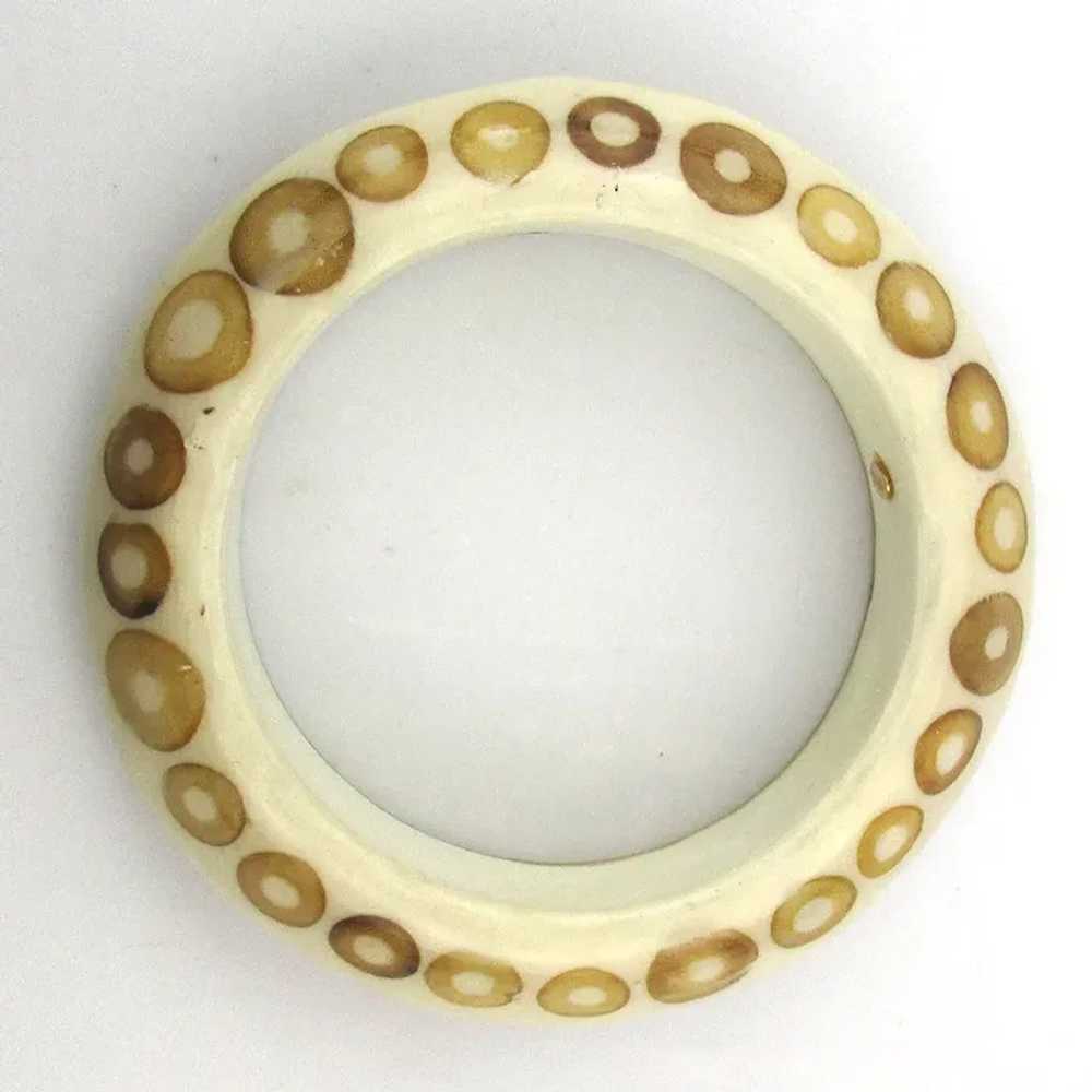 Kenneth J. Lane KJL Wood in Lucite Bangle Bracelet - image 4