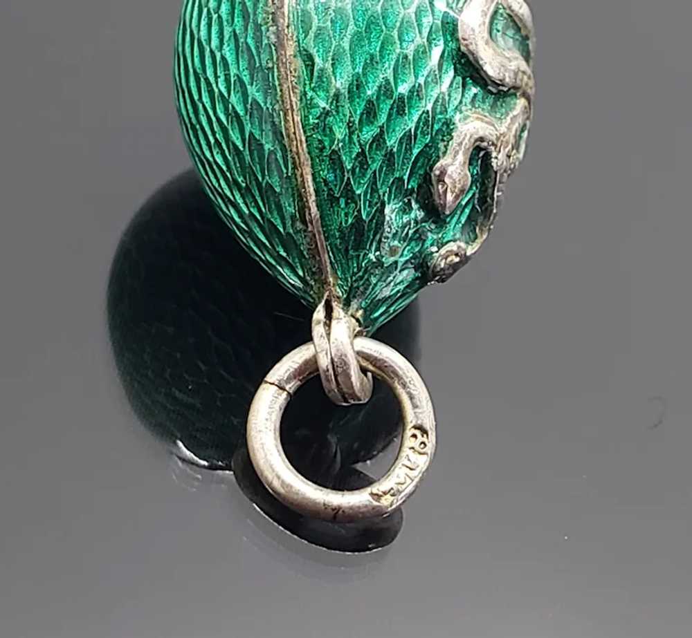 Antique Imperial Russian 84 Silver Green Guilloch… - image 2