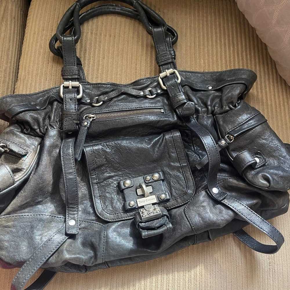 Juicy Couture black leather shoulder bag - image 12