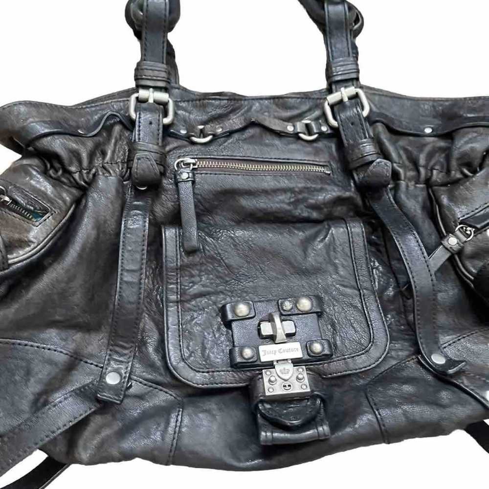 Juicy Couture black leather shoulder bag - image 1