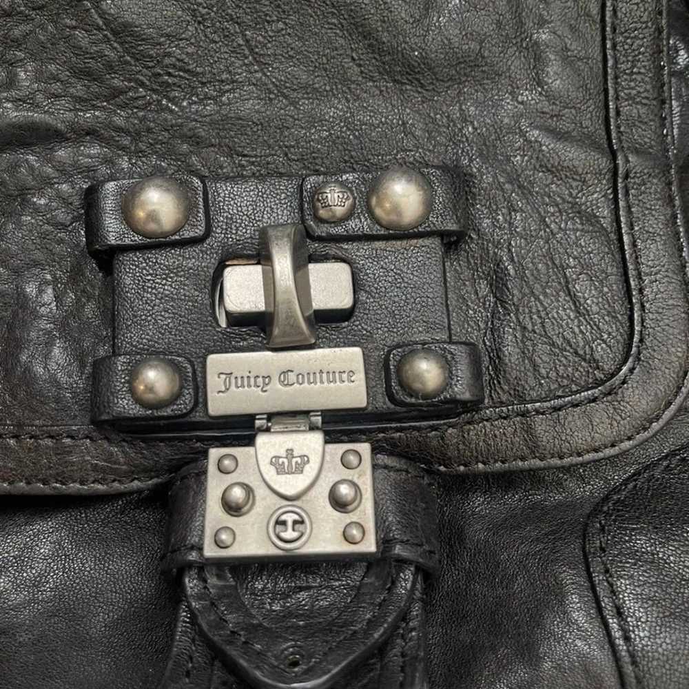 Juicy Couture black leather shoulder bag - image 2