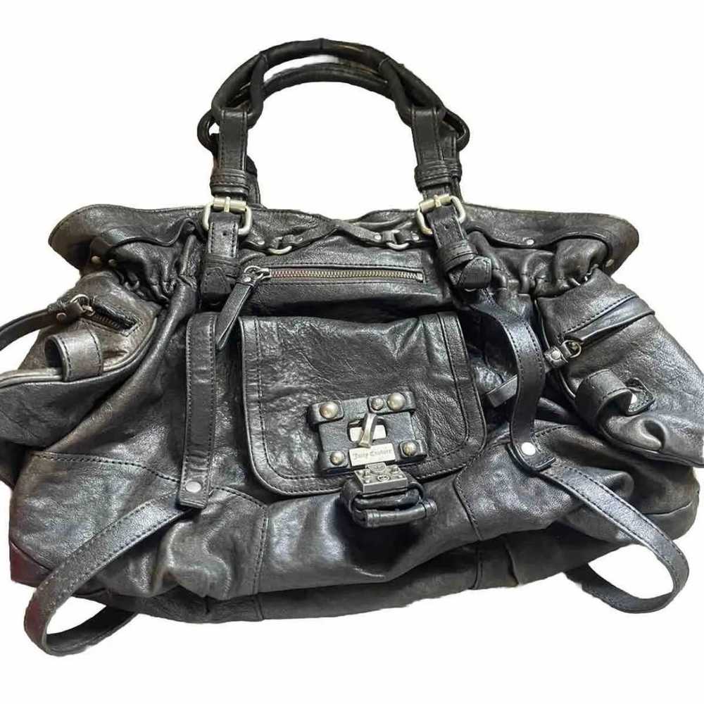 Juicy Couture black leather shoulder bag - image 4