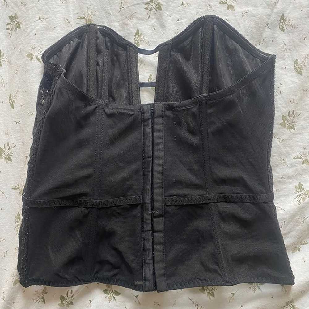 Victorias secret black sparkly corset bustier top - image 2