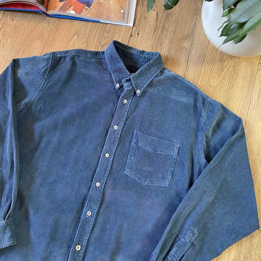 Vintage Schott NYC Corduroy Shirt 90s Size XXL Bl… - image 2