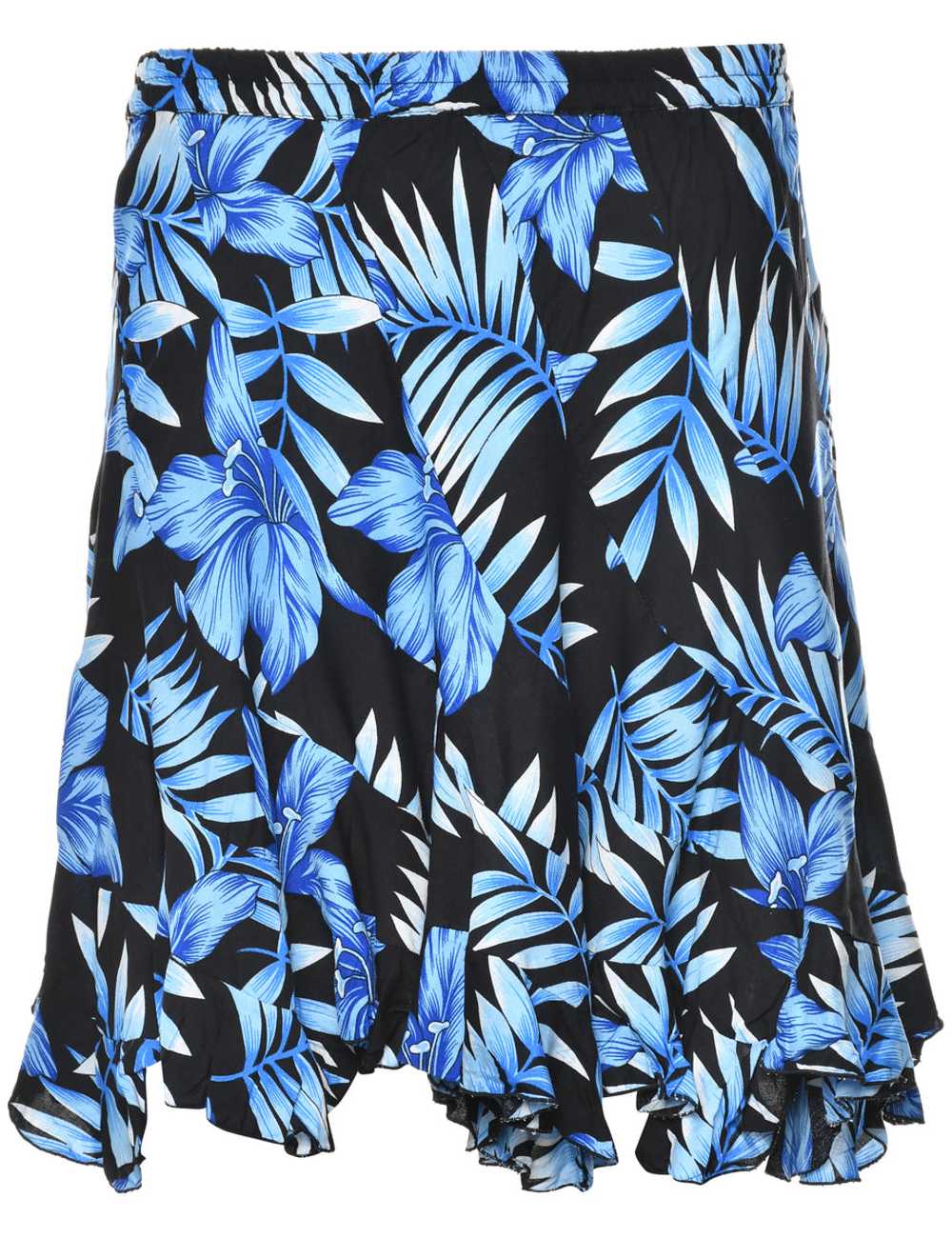 Foliage Print Flared Skirt - S - image 1