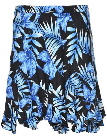 Foliage Print Flared Skirt - S - image 1