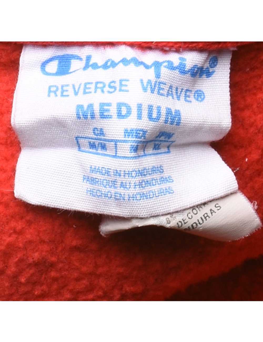 Champion Reverse Weave Red Printed Hoodie - M - image 4