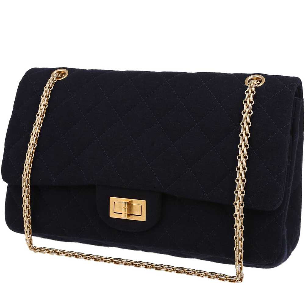 Chanel Chanel 2.55 handbag in navy blue jersey Co… - image 1