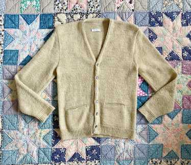 1960s Beige Wool and Mohair Knit Cardigan - image 1