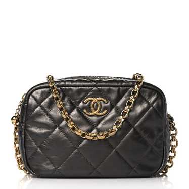 CHANEL Metallic Calfskin Pearl Quilted CC Mini Ca… - image 1