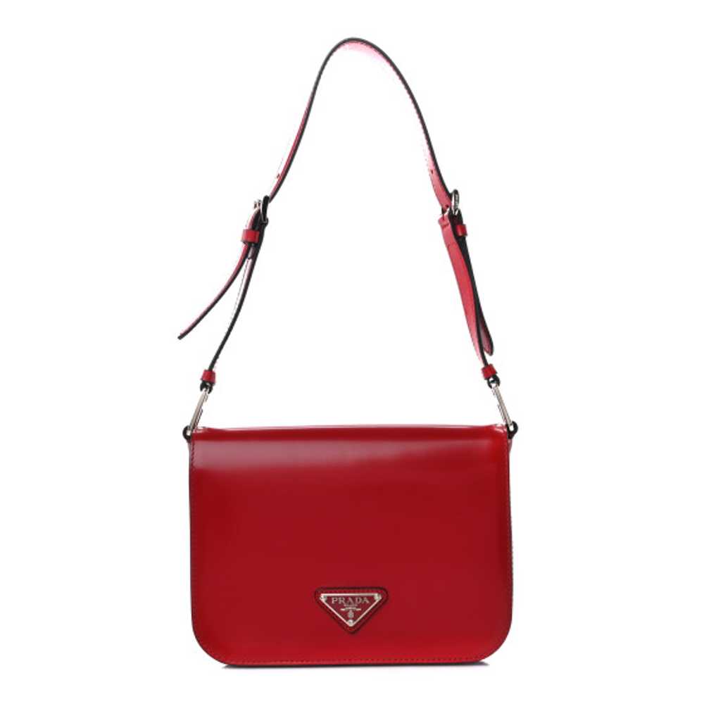 PRADA Spazzolato Shoulder Bag Scarlet - image 1