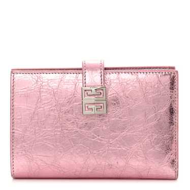 GIVENCHY Laminated Calfskin 4G Wallet Pink