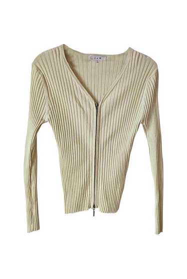 Silk top - Silk vest, pastel yellow stretch ribbe… - image 1