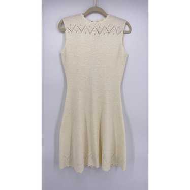 Vintage St John Knit Dress Small Medium Cream Poi… - image 1