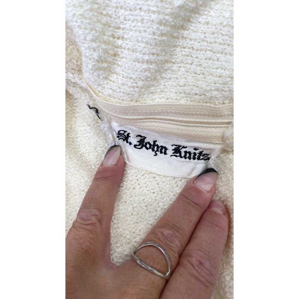 Vintage St John Knit Dress Small Medium Cream Poi… - image 5