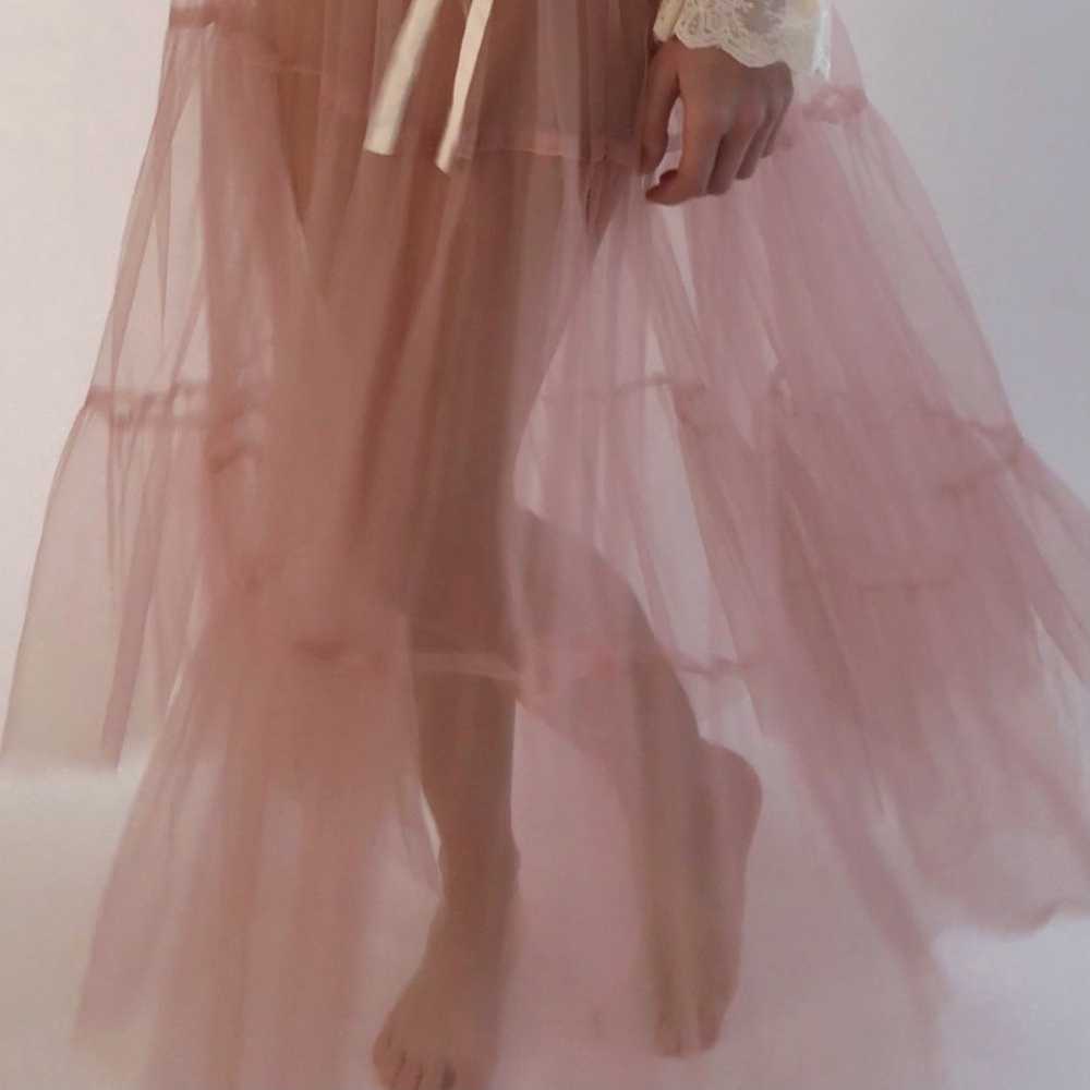 Vintage Dusty Rose Sheer Tulle Skirt - image 2