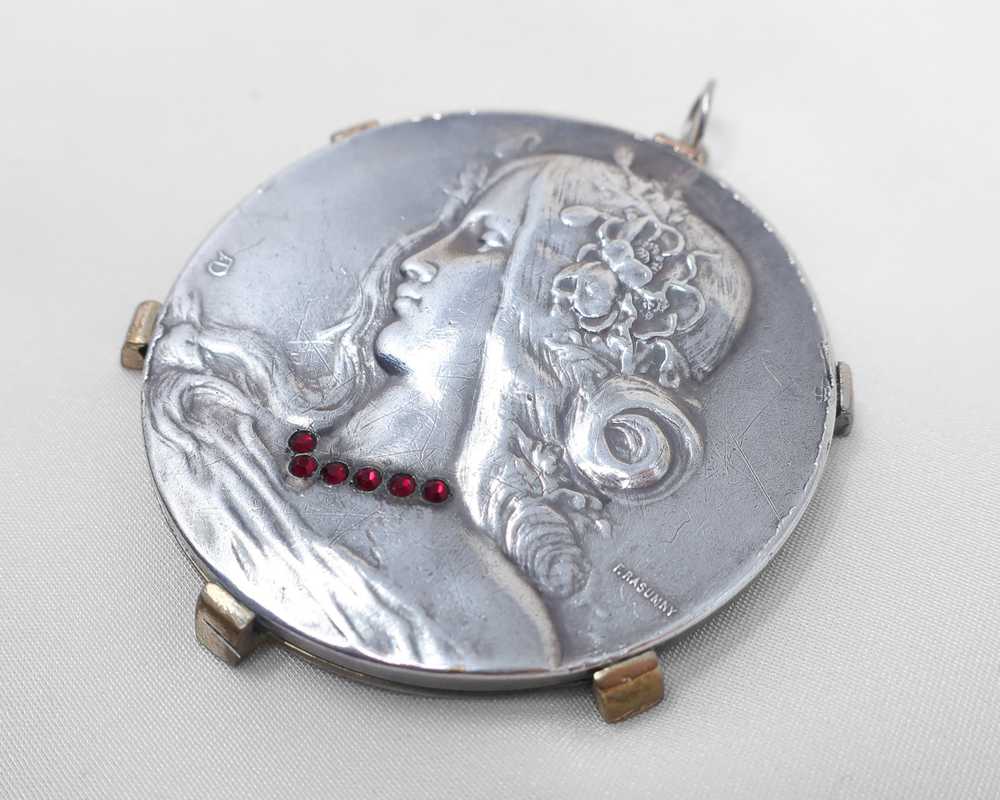 Art Nouveau Medallion Portrait Pendant - image 2