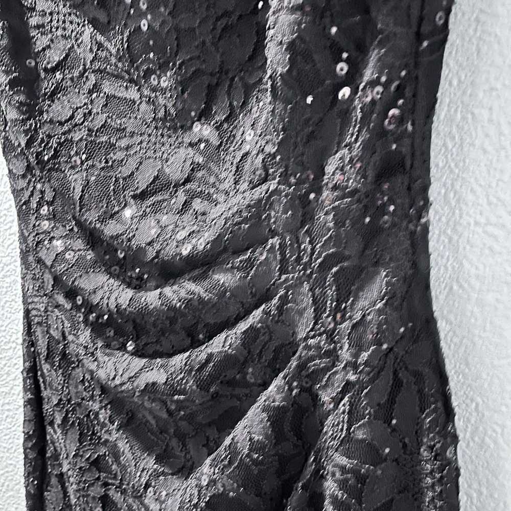 Ralph Lauren Black Lace Sequin Dress Size 2 - image 2