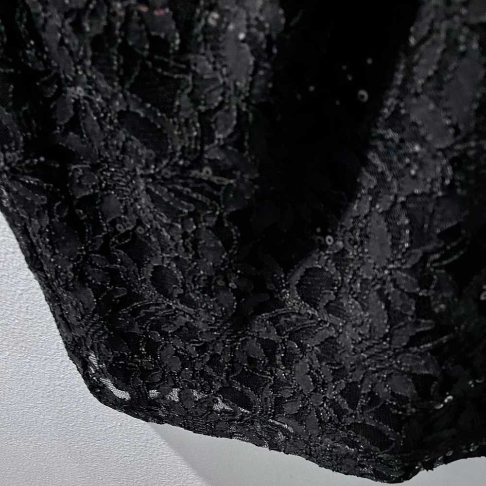 Ralph Lauren Black Lace Sequin Dress Size 2 - image 4