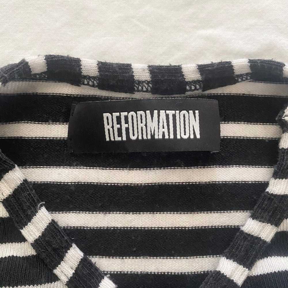 Reformation Bixel Black and White Striped Mini Dr… - image 4