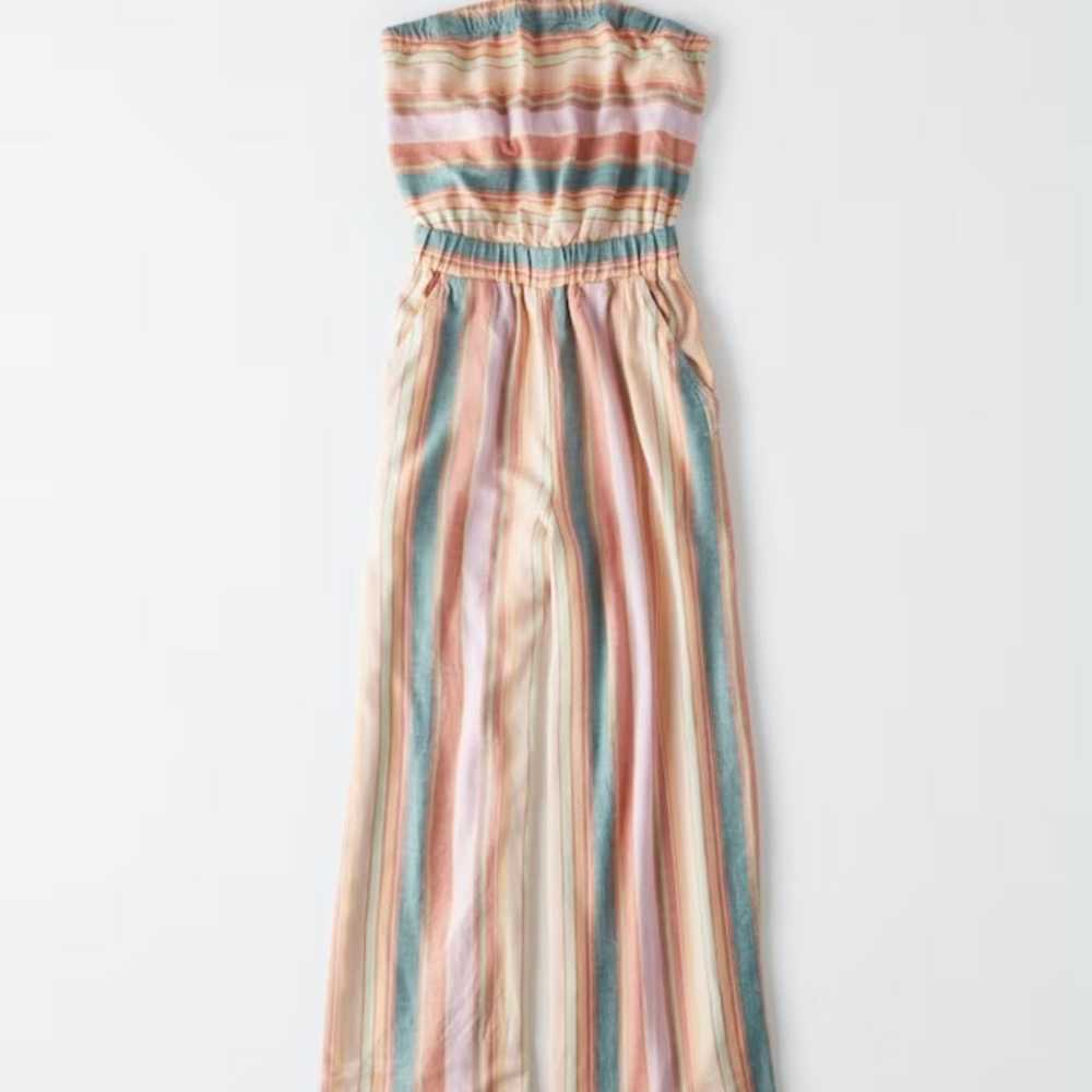 American Eagle Striped Tie Back Tube Jumpsuit - image 1