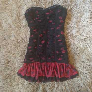 Bebe falling rose petals mini dress