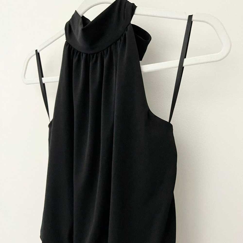 WHBM Black High Neck Halter Tiered Mini Dress - image 3