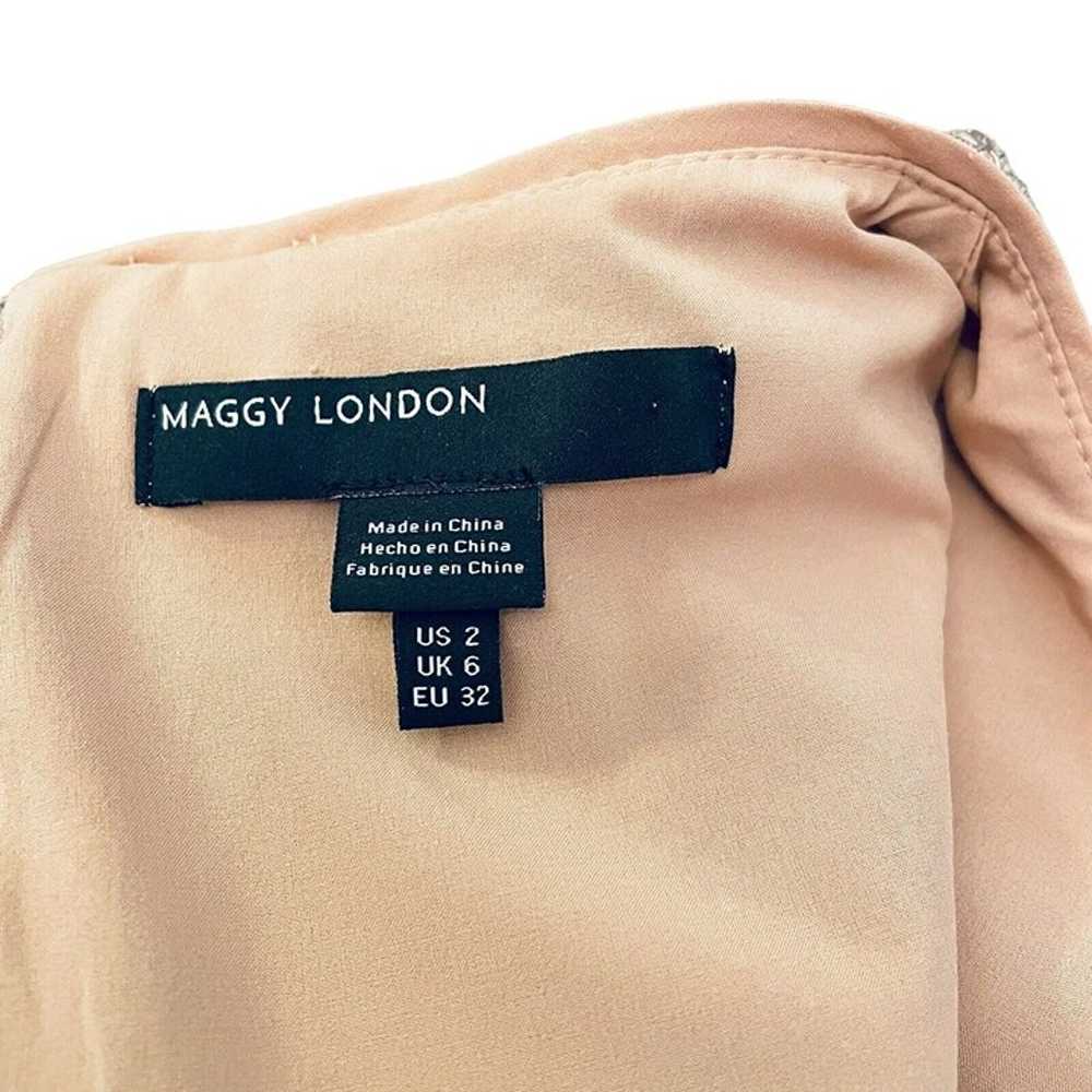 Maggy London Sz 2 Dusty Rose Cocktail Dress Sequi… - image 3