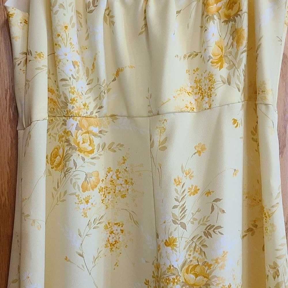 1970s  Maxi Dress 2 piece  pale yellow floral - image 2
