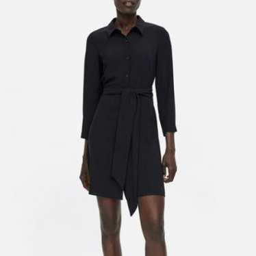 Derek Lam 10 Crosby Dress Finn Ruffle Belted Mini Dress Black Size