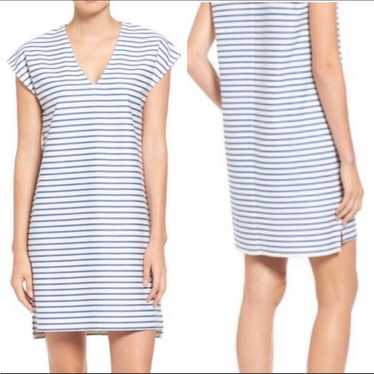 Madewell Blue Striped Vacances V-neck Dress