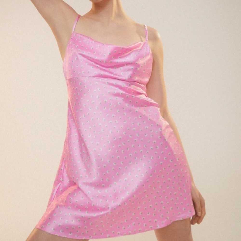 Zara Floral Satin Slip Dress - image 1