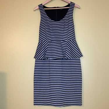 Ann Taylor Stripe Knit Peplum Dress